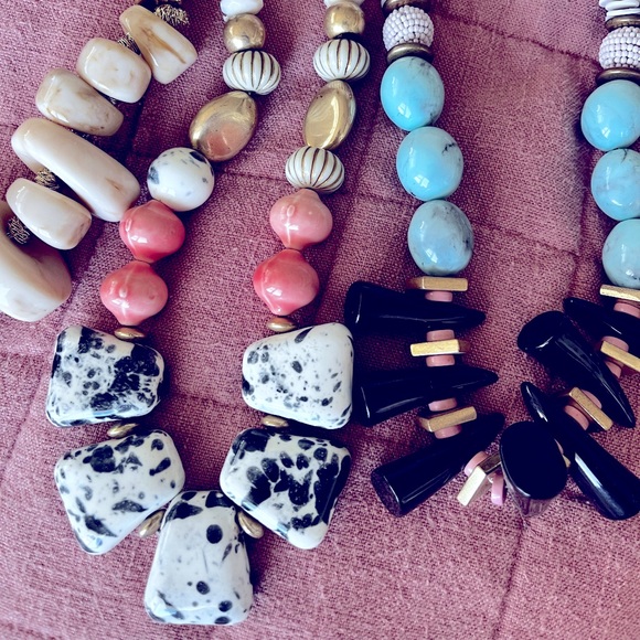 Six Anthropologie Big Bead Statement necklaces - Picture 4 of 9